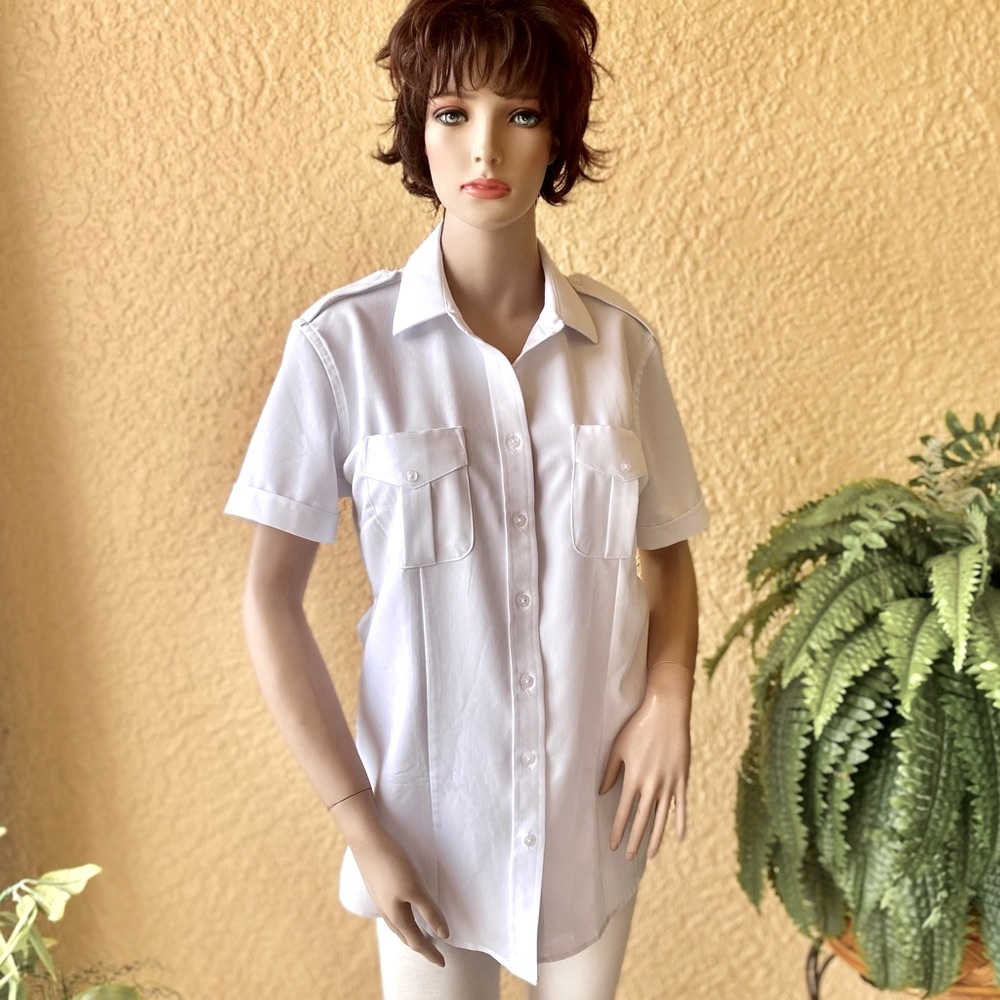 White commercial uniform top